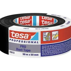 Duct Tape PRO 74613 ruban de réparation noir 50 m x 50 mm, étanche, haute adhérence-Tesa Sale