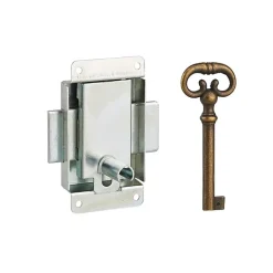 - Serrure de meuble en applique pour porte d'ameublement, axe 20mm, 40x50mm, zingué, 1 clé -^Thirard Online