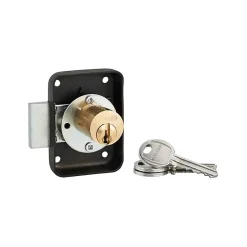 - Serrure de meuble en applique pour porte d'ameublement, droite, axe 25mm, 70x50mm, noir, 3 clés -^Thirard Sale