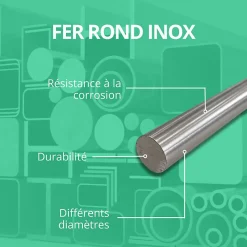 Tige fer rond inox 3mm Longueur : 0.5 mètre -^Comment Fer Discount