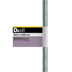 Tige filetée brillante zinguée diamètre 18 mm x 1 m^Diall Best