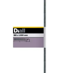 Tige filetée brillante zinguée diamètre 8 x 300 mm-Diall