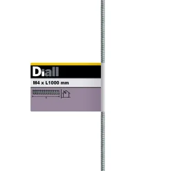 Tige filetée brillante zinguée diamètre 4 mm x 1 m^Diall Clearance