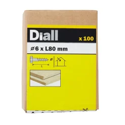 Tirefonds DIN 571 zingués 6x80 mm - 100 pièces^Diall Clearance