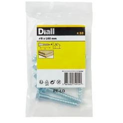 Tirefonds DIN 571 zingués 8x60 mm - 10 pièces-Diall Sale