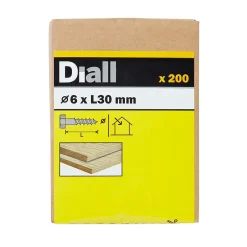 Tirefonds DIN 571 zingués 6x30 mm - 200 pièces^Diall Clearance