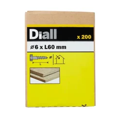Tirefonds DIN 571 zingués 6x60 mm - 200 pièces-Diall