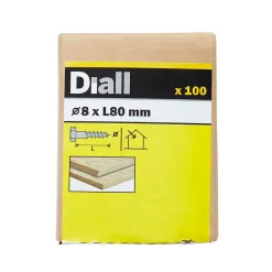 Tirefonds DIN 571 zingués 8x80 mm - 100 pièces^Diall Best