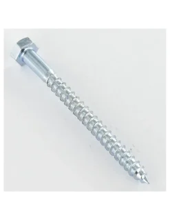 Tirefonds 6X60 FIL TOT Tête à Fendue Acier zingué - 30 pièces-Vis Express Outlet