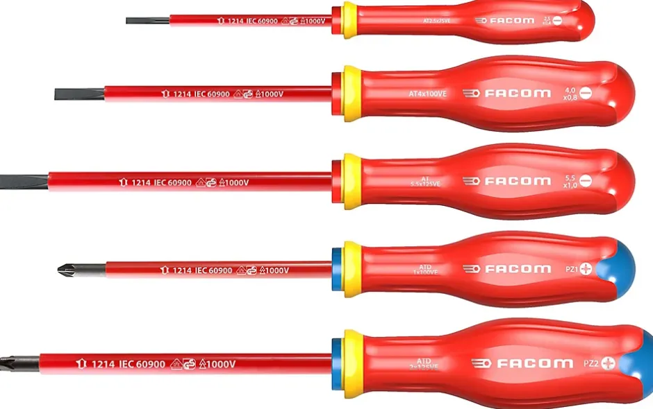 Tournevis isolés 1000V - 5 pièces-Facom Clearance