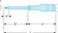 Tournevis électricien Protwist cruciforme Pozidriv isolé 1000V PZ1 4,5x100mm 210mm - - ATD1X100VE^Facom Outlet