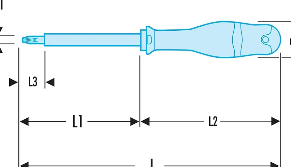 Tournevis électricien Protwist cruciforme Pozidriv isolé 1000V PZ1 4,5x100mm 210mm - - ATD1X100VE^Facom Outlet