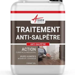 Traitement anti-salpêtre pour murs humide - ANTISALPÊTRE - 20 L (jusqu à 80m²) -^Arcane Industries