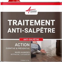 Traitement anti-salpêtre pour murs humide - ANTISALPÊTRE - 0.75 L (jusqu'à 3 m²) -^Arcane Industries Online