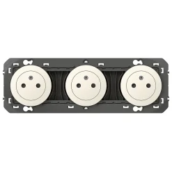 Triple prise 2 pôles + terre Dooxie blanc carrée à composer-Legrand Best