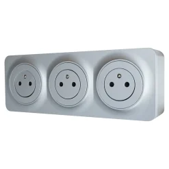 Triple prise avec terre prêt câblée Espen aluminium composable^Jacobsen Sale
