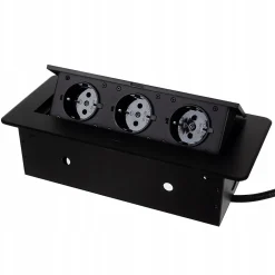 Triple Prise Encastrable pour plan de travail 22 x 10,8 x 6,5 cm-Importdistrib