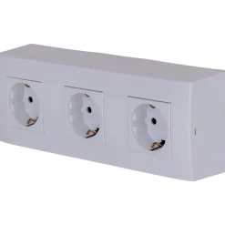Triple prise Schuko + plaque Kalya blanc-Zenitech Sale