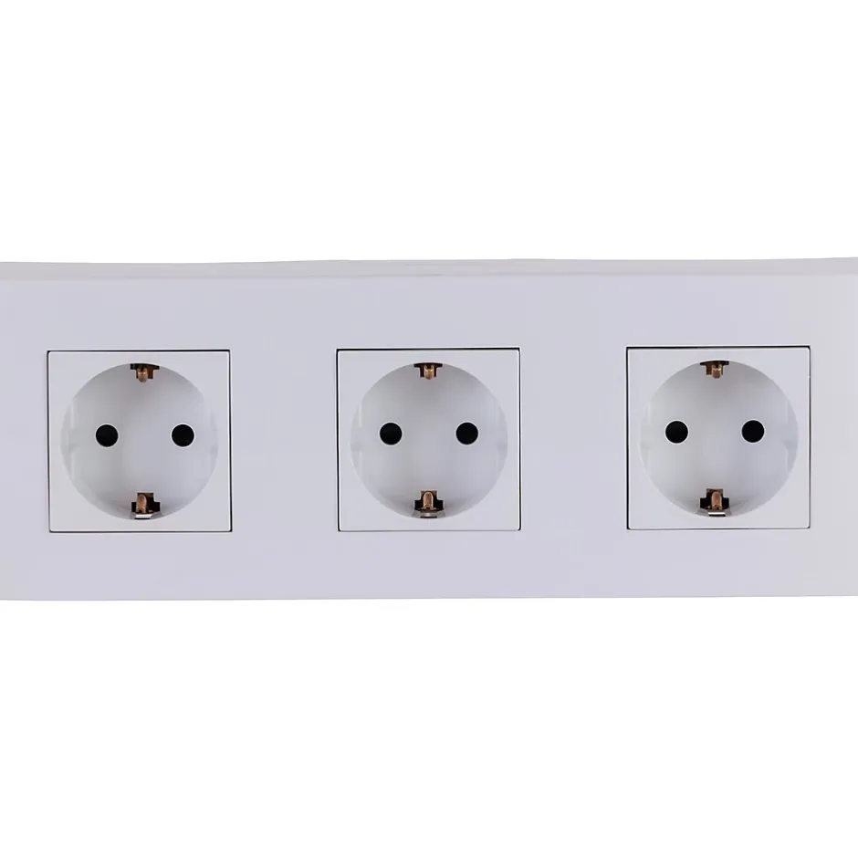 Triple prise Schuko + plaque Kalya blanc-Zenitech Sale