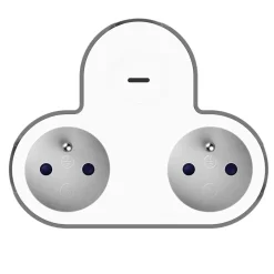 Triplite avec interrupteur blanche 16A-Jacobsen New