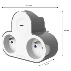 Triplite avec interrupteur blanche 16A-Jacobsen New