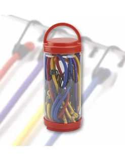 Tube de 12 tendeurs en caoutchouc à crochets, longueurs variées -^Thirard Clearance