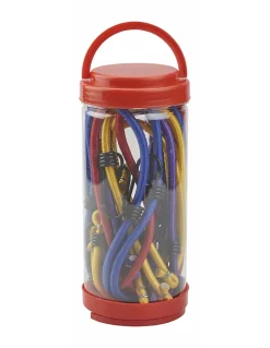 Tube de 12 tendeurs en caoutchouc à crochets, longueurs variées -^Thirard Clearance