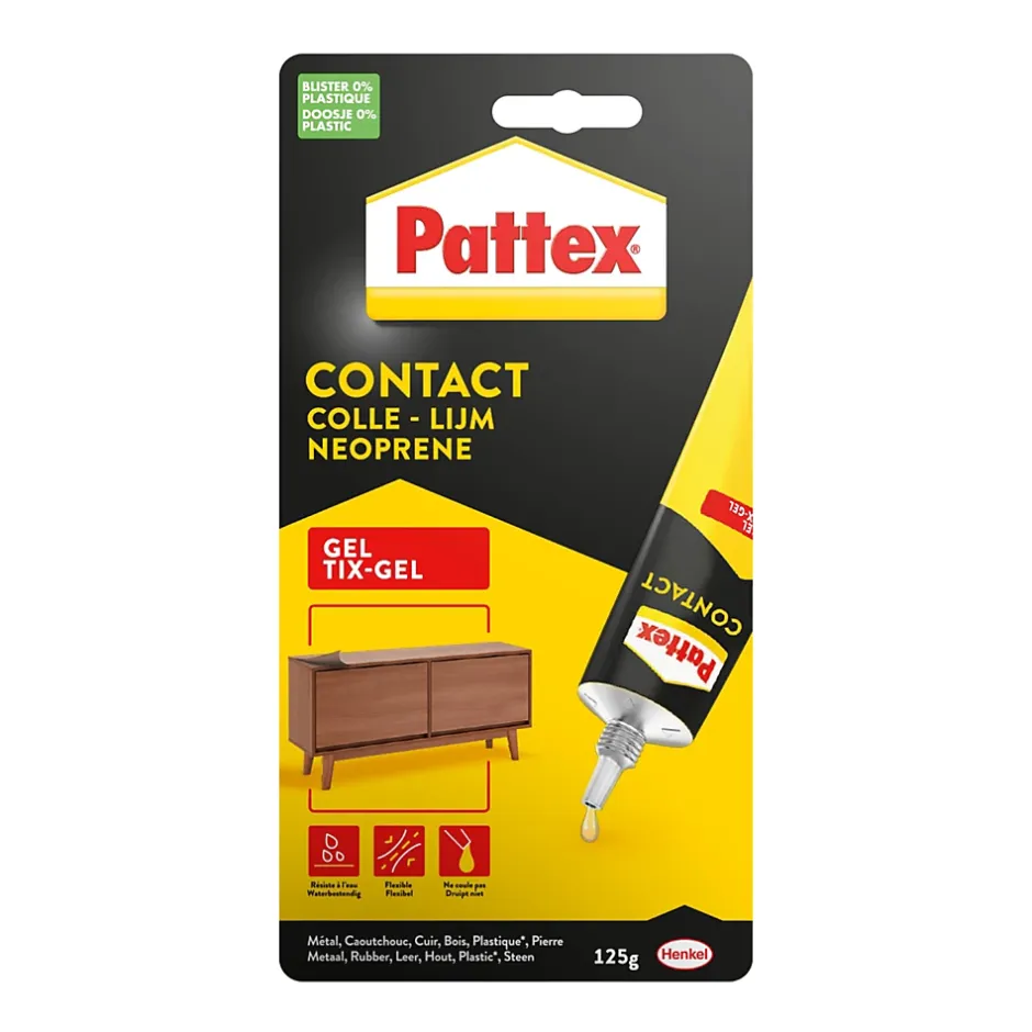 Tube de colle au néoprène gel 125g-Pattex Hot