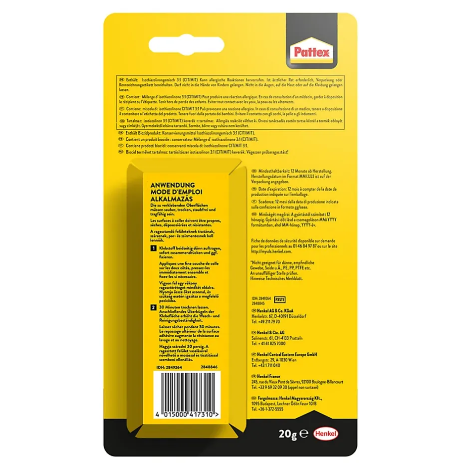 Tube de colle pour tissu, 40 ml-Pattex New