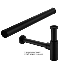 Tube d'extension de siphon de vidange rond avec une finition noire mate en laiton Kibath^ Sale