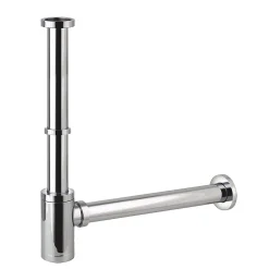 Tube d'extension de siphon de vidange rond avec une finition chromée brillante en laiton Kibath- Clearance