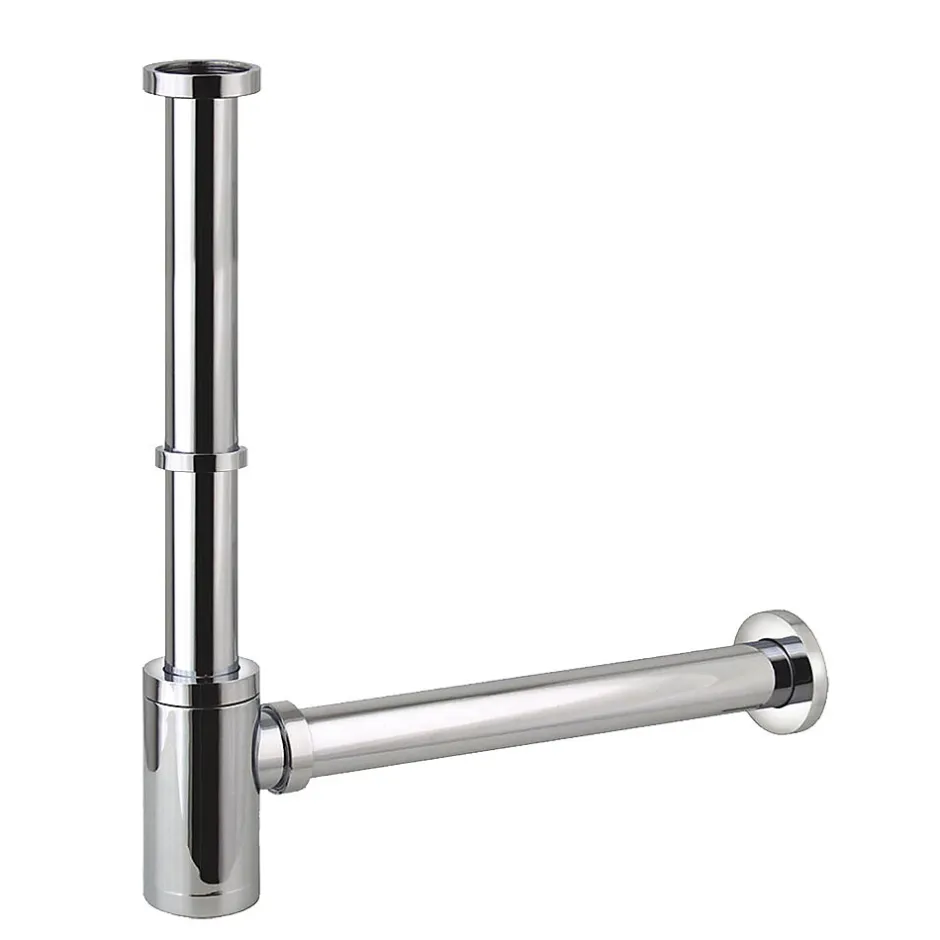 Tube d'extension de siphon de vidange rond avec une finition chromée brillante en laiton Kibath- Clearance