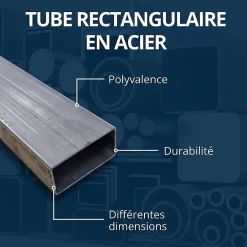 Tube rectangulaire acier 30x20 ep 1,5 mm, 0.5 mètre -^Comment Fer New