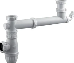 Tubulure pour évier 2 cuves entraxe 160 à 360mm avec prise MAL et siphon - - 00 778100 001 00-Valentin Online