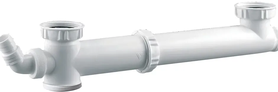 Tubulure pour évier 2 cuves sans siphon en PVC avec prise mixte - - 00 775100 001 00-Valentin