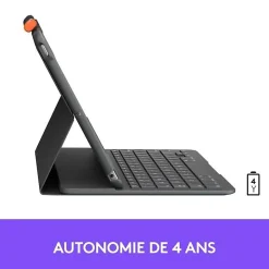 Étui Clavier Bluetooth Slim Folio iPad 10.2 AZERTY Gris^Logitech Outlet