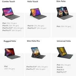 Étui Clavier Bluetooth Slim Folio iPad 10.2 AZERTY Gris^Logitech Outlet