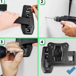 TVB0920 Support TV mural pour écran de 13 à 30 pouces Pivotant Inclinable Charge max 18 kg VESA 50 100 Télé LED LCD OLED^Duronic New