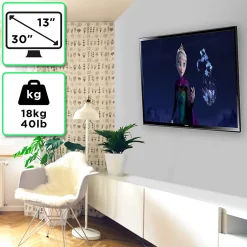 TVB0920 Support TV mural pour écran de 13 à 30 pouces Pivotant Inclinable Charge max 18 kg VESA 50 100 Télé LED LCD OLED^Duronic New