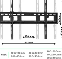 TVB123M Support TV mural pour écran de 23 à 55 pouces Inclinable Charge max 40 kg VESA 200 400 Télé LED LCD OLED-Duronic Online