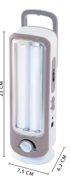 TWIX: Lampe portative rechargeable anti-coupures d'électricité, 2 tubes LED 300lm 23cm-Velamp