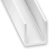 U PVC blanc 10 x 12 x 10 mm. Ep. 1 mm. Int. 10 mm. Longueur 2 m^ Clearance
