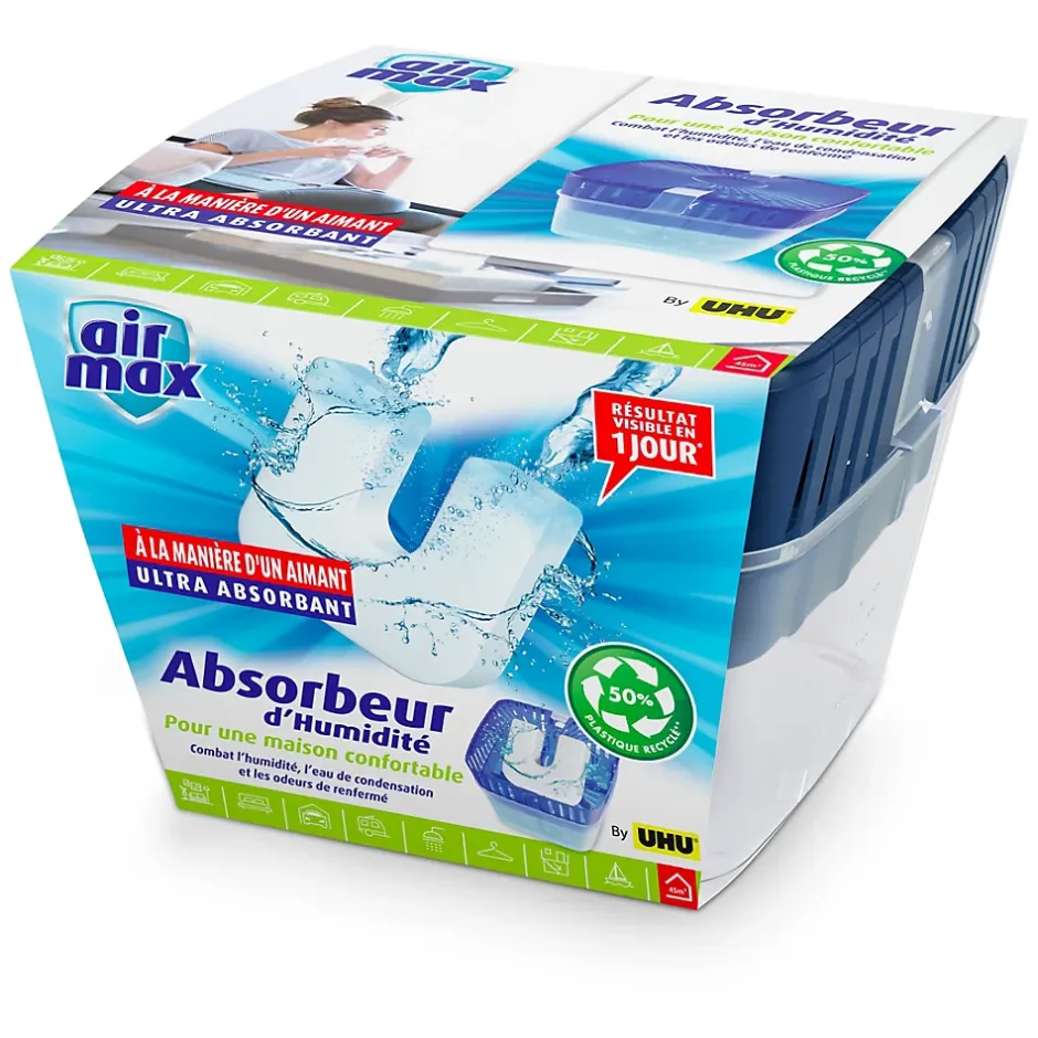 Air max magnet - Absorbeur d'humidité très rapide et efficace, 1 recharge incluse-UHU Discount