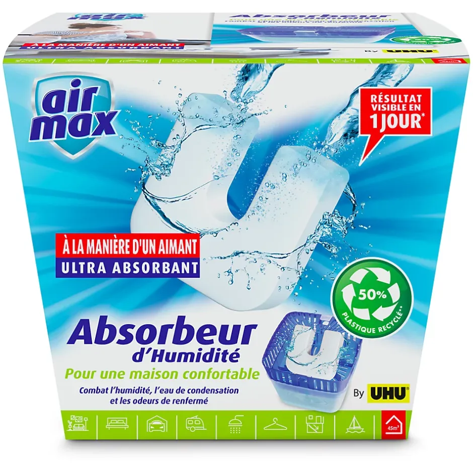 Air max magnet - Absorbeur d'humidité très rapide et efficace, 1 recharge incluse-UHU Discount