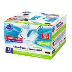 Air max magnet - Recharges sans parfum pour absorbeur d'humidité Air max magnet, 2x 450g-UHU Sale