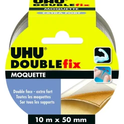 Doublefix - Ruban adhésif double face extra fort pour les moquettes et tapis, ruban de 10m x 50mm-UHU