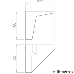 4un. Pied de meuble incliné scandinave pied nordique en résine plastique ABS ANTI-HUMIDITÉ couleur aluminium mat. Hauteur 100mm-Nesu Hot