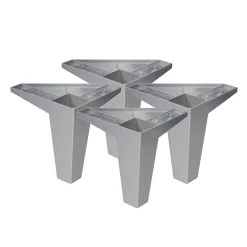 4un. Pied de meuble incliné scandinave pied nordique en résine plastique ABS ANTI-HUMIDITÉ couleur aluminium mat. Hauteur 100mm-Nesu Hot