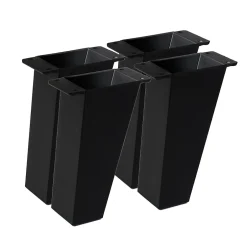 4un. Pied de meuble incliné scandinave pied nordique en résine plastique ABS ANTI-HUMIDITÉ noire. Hauteur 120mm^Nesu Best