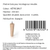 4un. Pied de meuble nordique pied conique en bois de hêtre naturel non vernis. Hauteur 150mm^Nesu Discount
